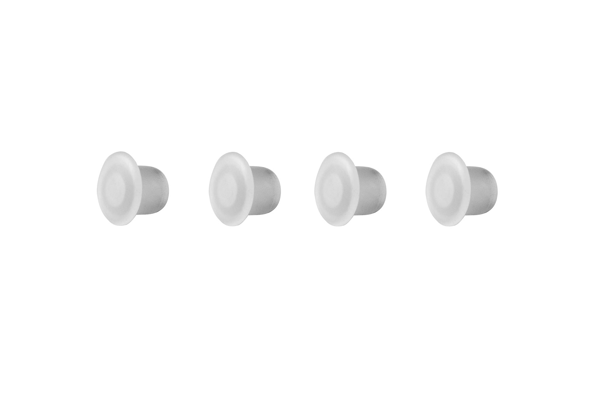 Juego de 4 tapones blancos para bisagras TowBox V2, diseñados para proteger las bisagras y proporcionar un acabado estético y duradero.