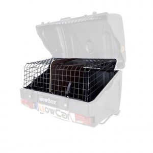 Kit de accesorios para TowBox V1 con separador, suelo antihumedad, estructuras metálicas y rejilla para optimizar el espacio y la organización del portaequipajes.