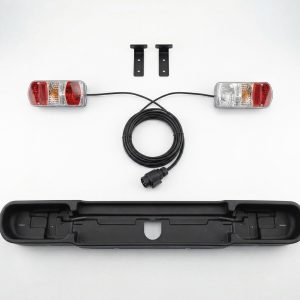 Kit de recambio de pilotos y soporte para TowBox Cargo, diseñado para garantizar una óptima visibilidad y una instalación segura del sistema de iluminación.