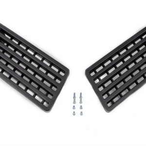 Juego de 2 rejillas negras abiertas para TowBox V3 y EVO, diseñadas para mejorar la ventilación y favorecer el flujo de aire en el interior del cofre.