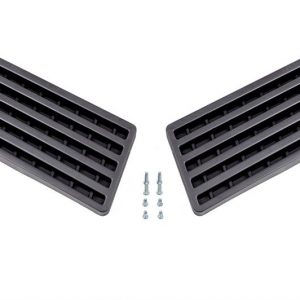 Juego de 2 rejillas negras cerradas para TowBox V3 y EVO, diseñadas para proteger el interior del cofre y mejorar su resistencia frente al polvo y la suciedad.