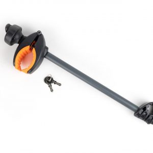 Brazo largo de 37 cm con pinza para portabicicletas TowCar T2 y TR2, diseñado para asegurar las bicicletas de forma estable y segura durante el viaje.