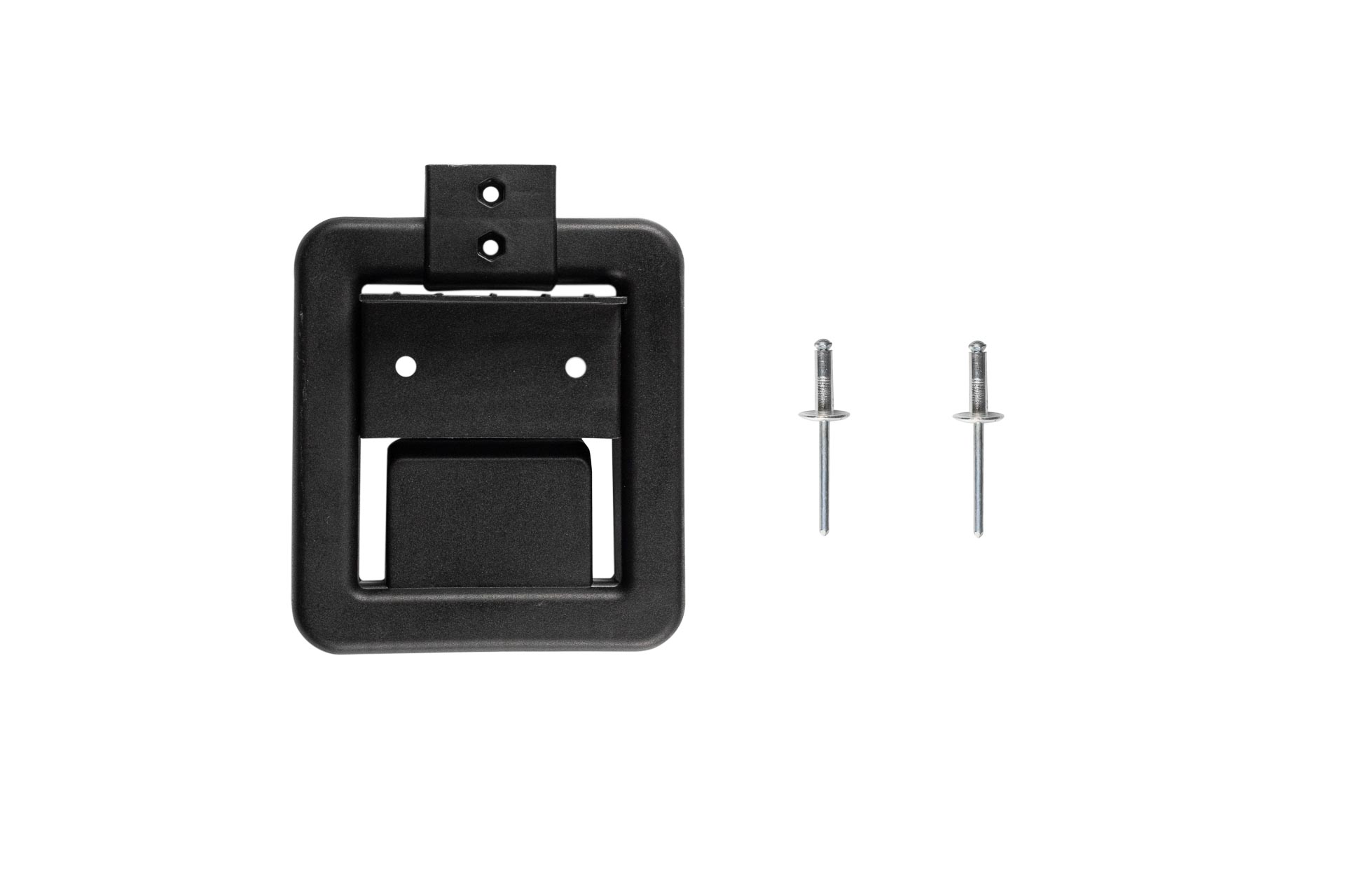 Tirador manual ergonómico para TowBox EVO, V3 y V2, diseñado para facilitar el abatimiento del portaequipajes y el acceso al maletero.