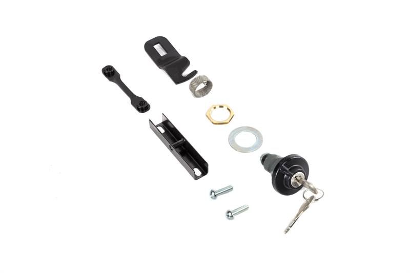 Juego de cerradura y dos llaves para portón TowBox V3, diseñado para proporcionar seguridad y una instalación sencilla.