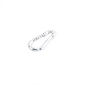 Mosquetón cincado de 6 x 60 mm, resistente a la corrosión y diseñado para asegurar cargas y accesorios de forma segura.