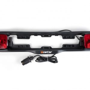 Placa de luces de recambio para portabicicletas TowCar B2, B3 y B4, equipada con pilotos y cableado de 7 polos para una señalización segura.