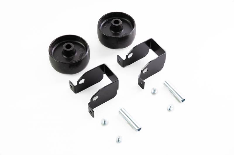 Conjunto de dos ruedas de recambio para TowBox V3 con elementos de fijación, diseñado para mejorar la movilidad y facilitar el transporte del portaequipajes.