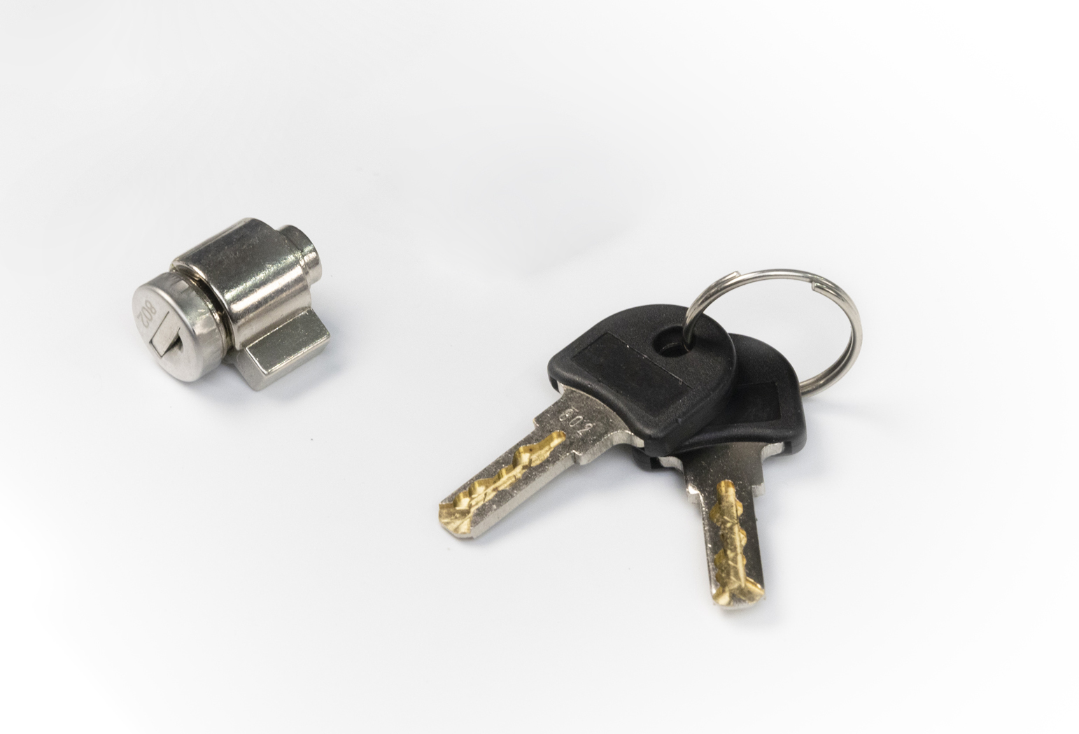 Juego de 1 bombín y 2 llaves para portabicicletas JustClick de 2 y 3 bicicletas, diseñado para el sistema de cierre del cabezal.