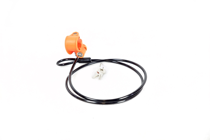 Sirga antirrobo para bicicletas de 1.150 mm, compatible con portabicicletas con tubos de hasta 25 mm de diámetro, diseñada para aportar mayor seguridad durante el transporte.