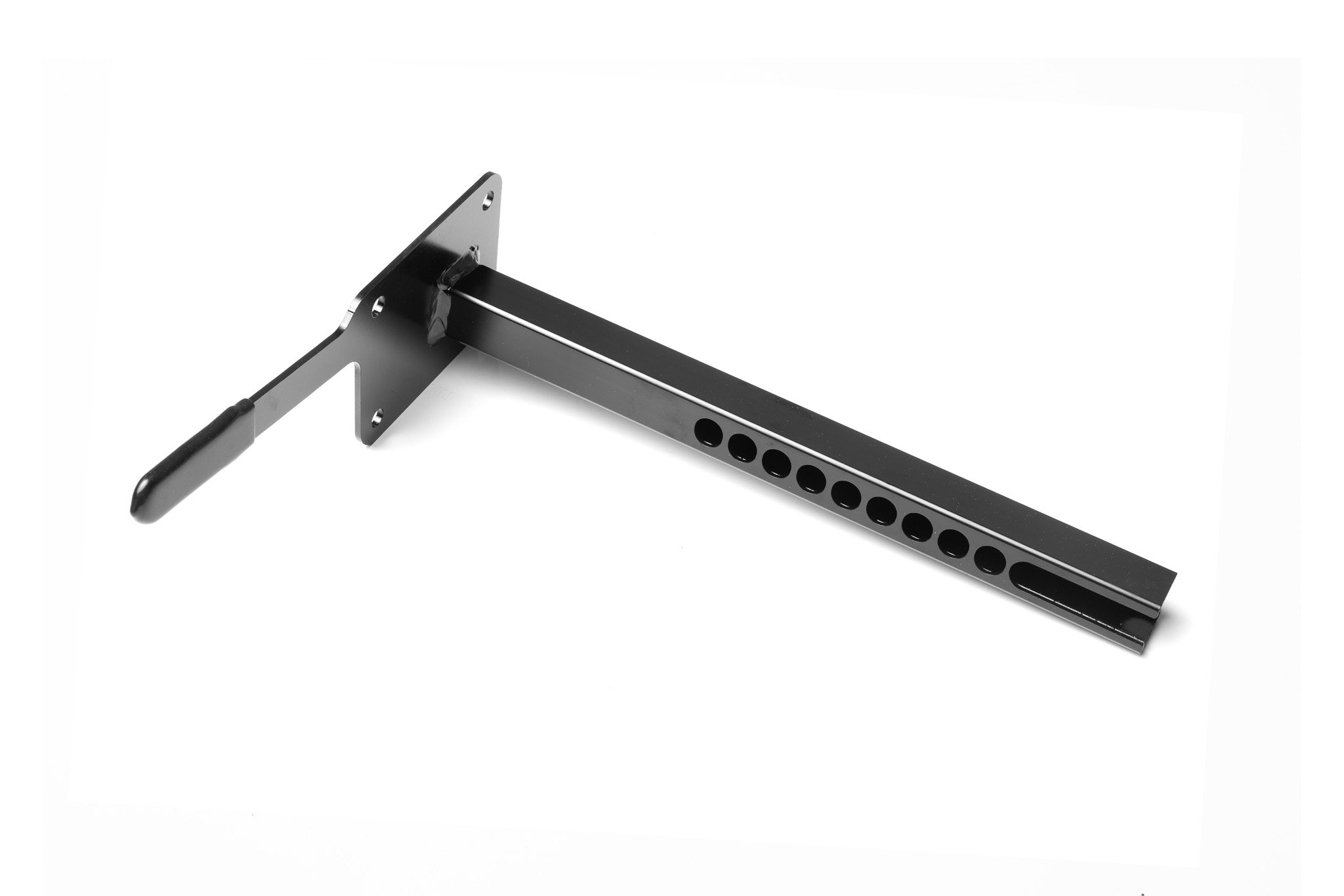 Soporte extra largo para rueda jockey compatible con TowBox Camper, ideal para furgonetas altas y diseñado para mejorar la maniobrabilidad del portaequipajes.